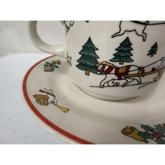 Jamestown China,‎ Joy Of Christmas Mug And Plate 1987 Set Of 2 - Picture 3 of 11